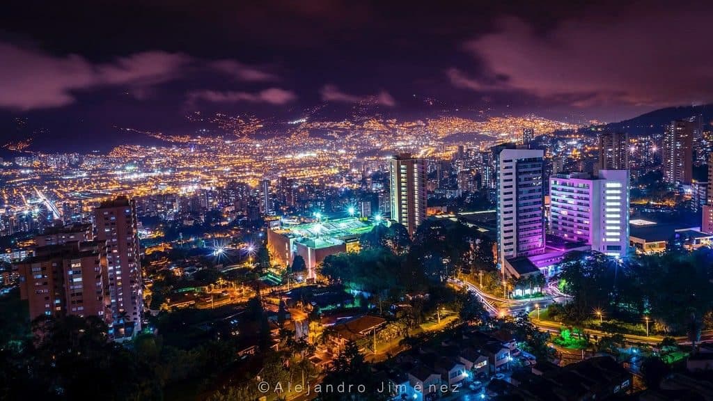 Medellín at night