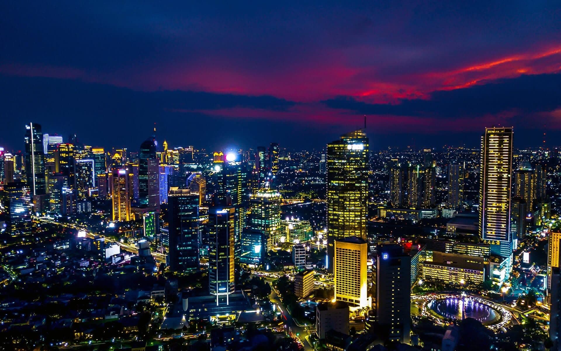 Jakarta skyline at night